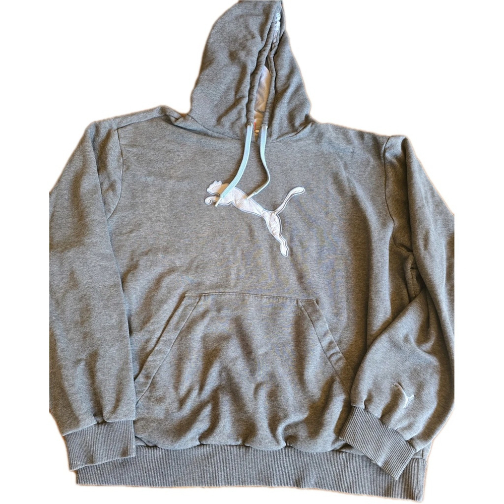 PUMA Cat Logo Pullover Hoodie Mens Grey Casual Outerwear 67271203